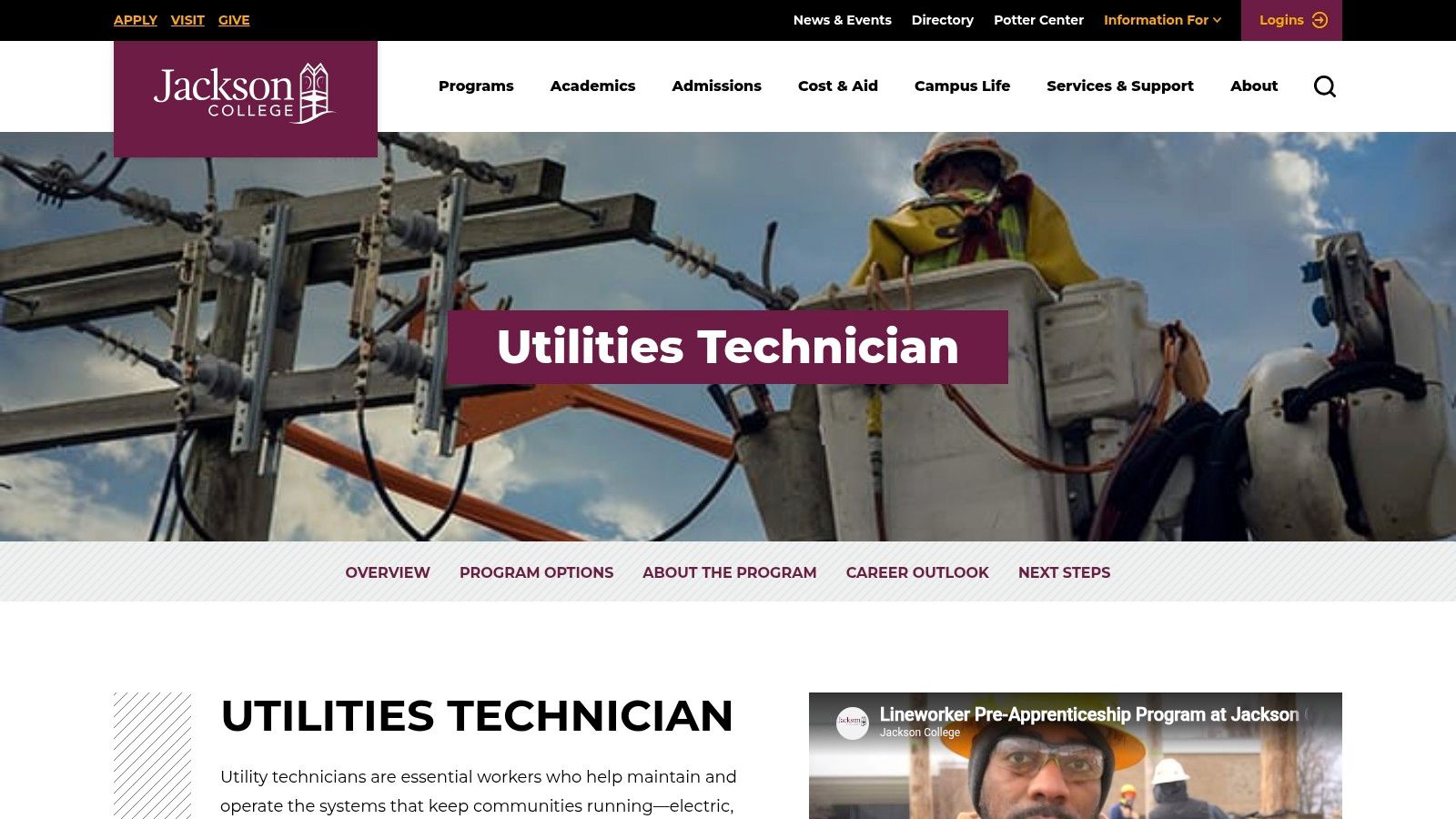 Jackson College – EMPOWER Lineworker Pre-Apprenticeship